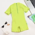 thumbnail image 4 of COMVALUE Toddler Swimsuit Suits Short Sleeve Swimwear UPF 50+ Bathing Suit Zip Rashguards (Light Green, 1-2 Years), 4 of 7