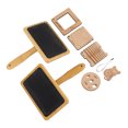 thumbnail image 1 of Knitting Gauge Set, Multifunctional Portable Wool Blending Board Carding Brush Set Density Ruler  for Coats Sweaters Felt Carpets, 1 of 7
