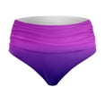 thumbnail image 4 of Womens Swimsuits High Waist Bikini Bottoms Swim Briefs Beach Shorts Ruched High Cut Full Coverage Swimsuit Sports Yoga Shorts Dark Purple XL, 4 of 5