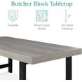 thumbnail image 4 of LINJH  44in Modern Coffee Table Butcher Block Top Large Accent Table, Rectangular Wood Industrial Rustic Coffee Table for Living Room w/ 2in Metal Legs, 3in Tabletop - Gray, 4 of 9
