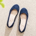 thumbnail image 5 of Ataiwee Women's Wide Width Flat Shoes, Classy Soft Round Toe Cross Line Design Ballet Flats.(2109002,BL/MF,11 Wide), 5 of 7