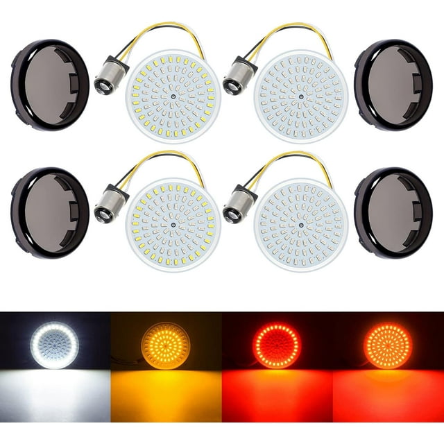 HAHDAXIA Front Rear 1157 LED Turn Signals Lights Brightness 81 LED Bulbs Compatible for Harley Davidson Touring Softail Dyna Sporster Street Glide Road Glide Iron 883 Fatboy Wide Glide