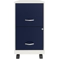 thumbnail image 1 of Pemberly Row 18" 2 Drawer Mobile Metal Vertical Filing Cabinet - White/Navy, 1 of 5