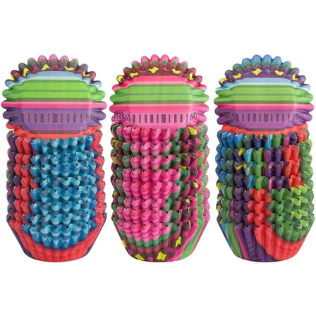 600 Pieces Cupcake Paper Liners Set Disposable Cupcake Tray for Party Supplies,Mexican Style Mini Models Paper Baking Cups