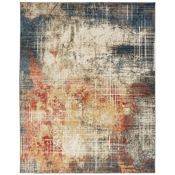 Kalaty Theory Area Rug TY-671 Sunset/Denim Stained Vintage 5' 5" x 7' 7" Rectangle