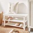 thumbnail image 5 of Vlush Shoe Rack Bench,3 Tier Wooden Storage Bench, Shoe Organizer or Entryway Bench, Good Load Bearing, Ideal for Entryway Hallway Living Room and Corridor(White 47.2"), 5 of 5