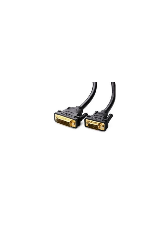 Ugreen DVI to VGA Converter adapter cable, DVI 24+5 DVI-I Dual Link to VGA Male to Male Digital Video Cable Gold Plated Support 1080P for Gaming, DVD, Laptop, HDTV and Projector, 5ft/1.5m (11617)