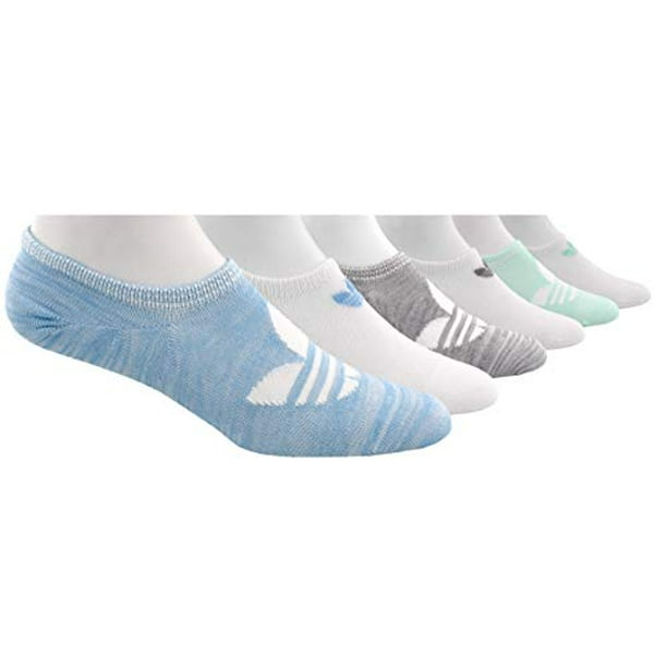 adidas Originals Women's Trefoil Superlite Super No Show Socks (6-Pair),  Clear Blue - White Space Dye/White/Light Onix - White, Medium, (Shoe Size  5-10) - Walmart.com