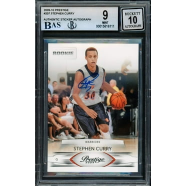 Stephen Curry Autographed 2009-10 Panini Prestige Rookie Card #207 Golden State Warriors BGS 9 Auto Grade Gem Mint 10 Beckett BAS #15816111