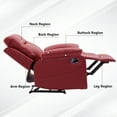 thumbnail image 5 of BonzyHome Recliners Single Recliner Chairs for Adults, Reclining Chair Manual Sofas for Living Room Overstuffed Home Theater Seating PU Leather Reclining Furniture, Red, 5 of 12