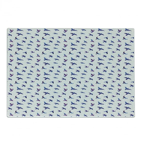 Birds Cutting Board, Flock of Flying Pigeons and Doves Transitioned Color Watercolor Design, Decorative Tempered Glass Cutting and Serving Board, in 3 Sizes, by Ambesonne