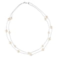 thumbnail image 1 of Collar de perlas Yinane Doble Cadena Larga Gargantilla de plata Para Suéter 1,5 Cm / 1,2 Cm, 1 of 8