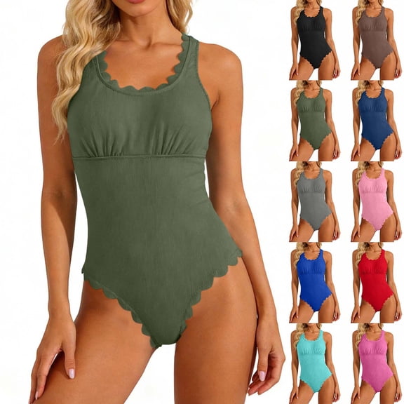 Vetsdori Womens One Piece Swimsuits Tankini Swimwear Holiday Lace ,Strap Bath Suits for Women Outfits