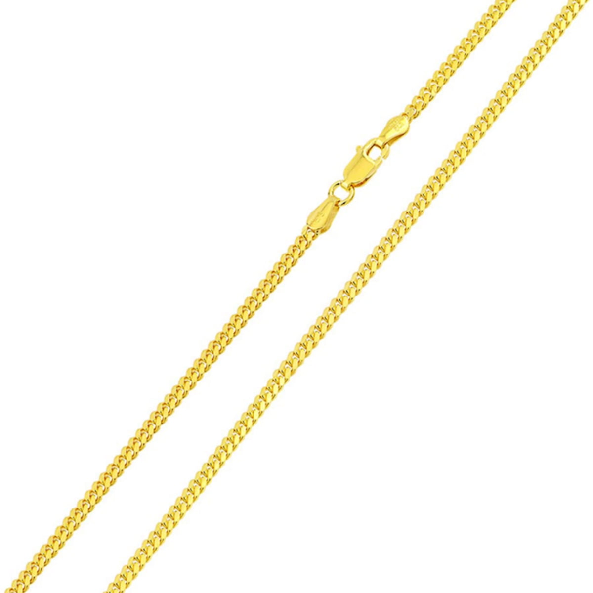 Pristine J - Sterling Silver Italian Chain Necklace 1.8mm 14K Gold ...