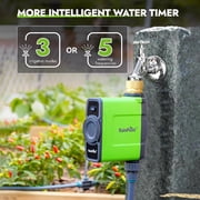 RainPoint Smart Sprinkler Timer 1 Zone Irrigation System for Garden Watering, HTV145B Water Hose Timer and HWG023WRF WI-FI Hub