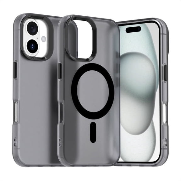 Havilah For iPhone 16 Candy Case for Apple 16 Compatible With Magsafe PC Hybrid TPU iPhone 16 Case(Black)