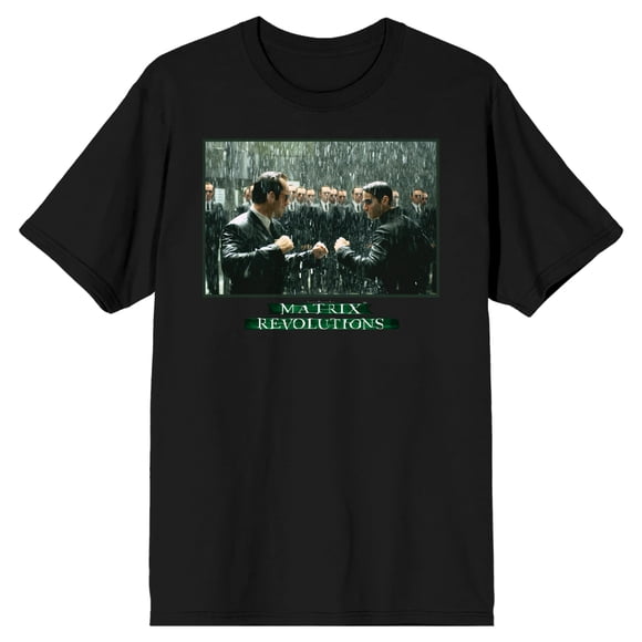 The Matrix Agent Brown and Smith Men's Black T-shirt-Medium