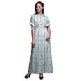 thumbnail image 1 of Bimba Robe Longue Imprimée en Rayonne à Motifs Géométriques Shibori, Taille Smockée, Fente Latérale, Robe pour Femme - Grande, 1 of 6