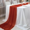 thumbnail image 3 of Ksopiavobs 10Ft Terracotta Table Runner Sheer Chiffon Like Rust Table Runner 29X120 Inch Rustic Decoration for Fall Thanksgiving Boho Wedding Bridal Shower Baby Shower Birthday Party Decor, 3 of 6