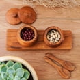 thumbnail image 4 of Teak Wood Spice Container Set with Tray and Spoons, 4 of 5