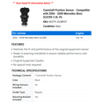 thumbnail image 2 of Camshaft Position Sensor - Compatible with 2006 - 2008 Mercedes-Benz SLK280 3.0L V6 - Dorman, 2 of 2