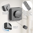 thumbnail image 4 of Tendedero Retractil Pared, Soporte 25kg, Tendedero Ajustable para Interior/Exterior, Impermeable y Resistente Al óxido, Instalación con Adhesivo o Tornillos, 4 of 4