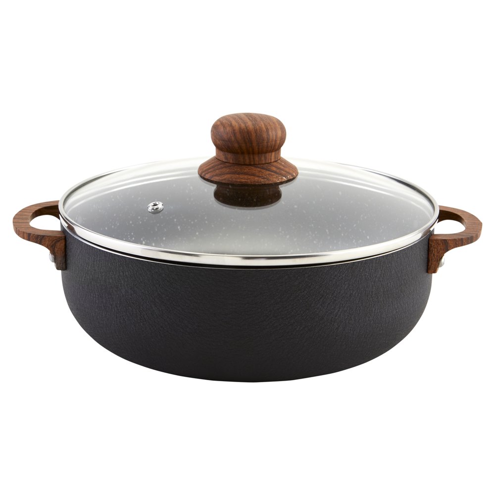 IMUSA 4.4Qt Black Caldero (Dutch Oven) with Glass Lid