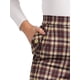 thumbnail image 5 of Pantalones de tartán a cuadros para mujer INSPIRE CHIC, elásticos, de cintura alta, rectos y largos, color vino rojo y amarillo, 5 of 6