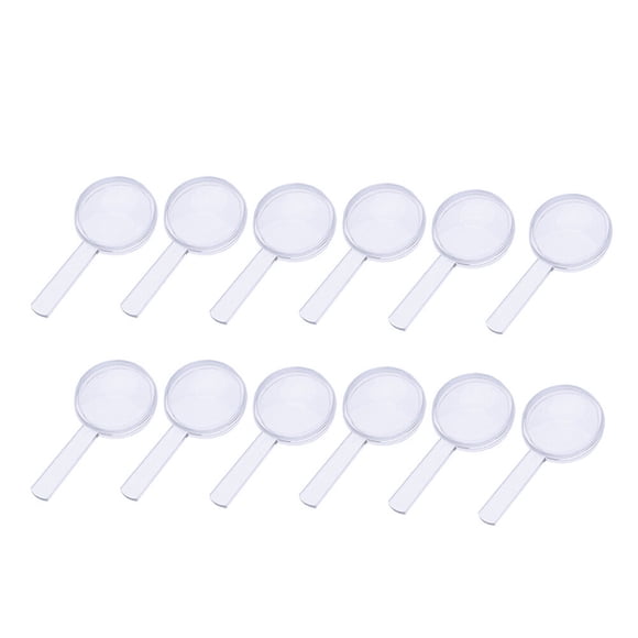 12 lupas de plástico 5X, minilupas portátiles de mano para niños.