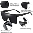 thumbnail image 3 of Square Oversized Sunglasses for Women Men Fashion Flat Top Big Black Frame Shades, 3 of 4