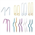 thumbnail image 1 of 18 Piezas Soportes de Puntada Cable Agujas Aluminio Hilo TapiceríA Dobladas Tejer, 1 of 5