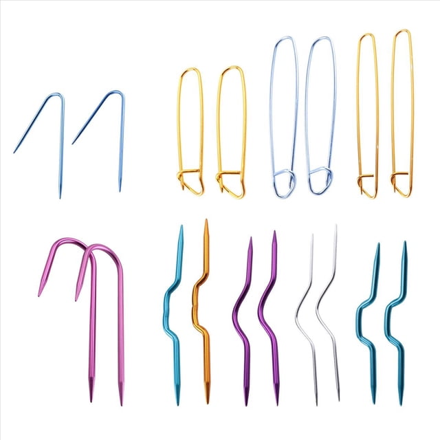18 Piezas Soportes de Puntada Cable Agujas Aluminio Hilo TapiceríA Dobladas Tejer