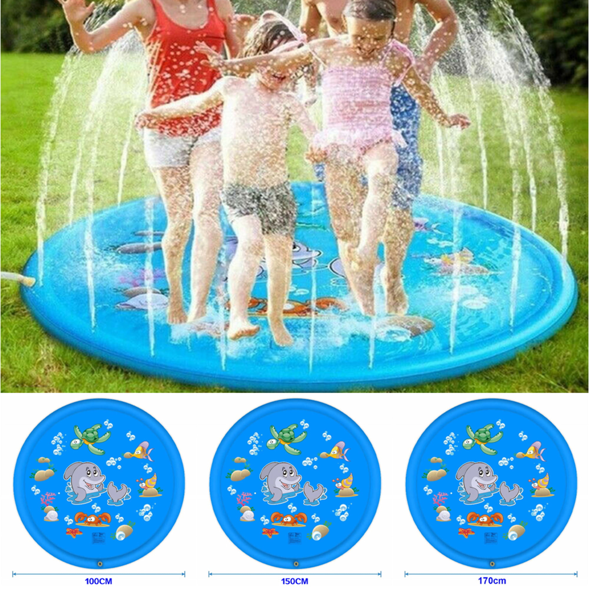 170cm Inflatable Kids Cooling Play Mat Water Toys Outdoor Sprinkler Splash Pad 