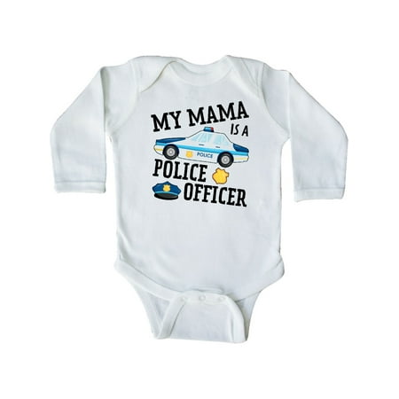 

Inktastic My Mama is a Police Officer Gift Baby Boy or Baby Girl Long Sleeve Bodysuit