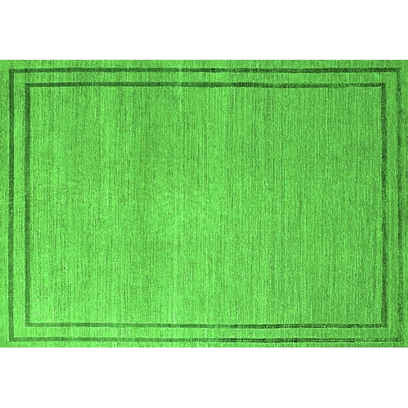 Ahgly Company Indoor Rectangle Oriental Green Industrial Area Rugs, 5' x 7'