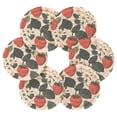 thumbnail image 2 of WOBOGO A Seamless Pattern with Adorable Strawberry Leaves Coil Coasters Set of 6 Minimalist Cotton Woven 3.94 inch Non-Slip Insulated and Absorbent Home Accessories., 2 of 7