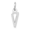 thumbnail image 1 of Diamond2Deal 14K White Gold Small Slanted Block Letter V Initial Pendant for Women, 1 of 6