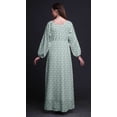 thumbnail image 3 of Bimba Robe Maxi à Manches Longues pour Femmes en Georgette Mousse, Imprimé Artistique d'Oiseaux et de Fleurs, Taille Élastique - X-Grand, 3 of 5