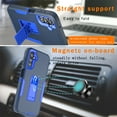 thumbnail image 3 of Aggxpf Samsung Galaxy A14 5G Case, Military-Grade Drop Protection Phone Cover, Dual Layer Protective Phone Case with Magnetic Kickstand Car Mount, Blue, 3 of 5