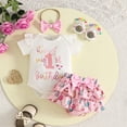 thumbnail image 2 of Akiihool Baby Girl Winter Outfits Baby Girl Clothes Infant Summer Outfits Set Ruffle Sleeve Romper and Floral Shorts with Headband Pink,9-12 Months, 2 of 8