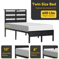 thumbnail image 4 of Behost Metal Platform Bed Frame with Storage Headboard, LED Lights and Charging Station, Twin Size, Black, 4 of 6