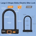 thumbnail image 2 of Candado en U antirrobo para bicicleta Febabilo, resistente, con cable de acero, 2 of 6