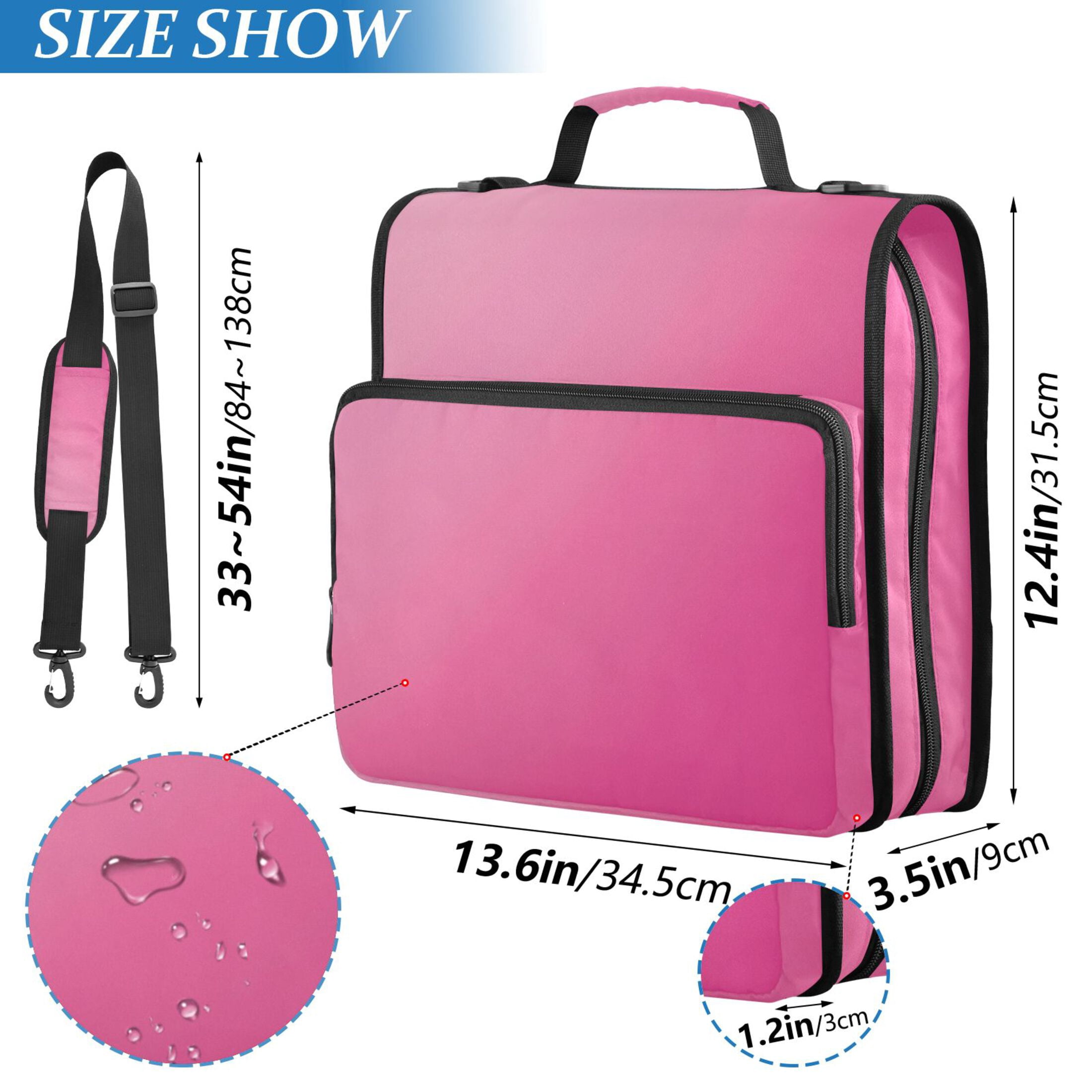 ALAZA Zipper Binder Gradient Pink 3 Ring Trapper Keeper File Folder Organizer Bag