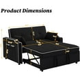 thumbnail image 2 of Rugerasy 3-In-1 Sleeper Sofa Couch Bed With Usb & Type C Port,Modern Convertible Pull Out Loveseat Futon Sofa,With Adjustable Backrest and Pillows,Phone Holder,Cupholder,Side Pocket,Black, 2 of 7