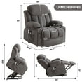 thumbnail image 6 of UHOMEPRO Power Lift Recliner Chair for Elderly with Heat and Massage, Electric Lift Recliner Chair for Living Room with Infinite Position and 2 Cup Holders, Side Pocket, USB Charge Port, Gray, 6 of 14