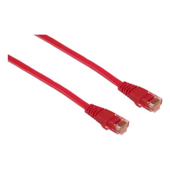 IEC M05292-01 RJ45 4pr Cat 5e UTP Cable With Molded Snag Free Strain Relief Red - Imported 1'