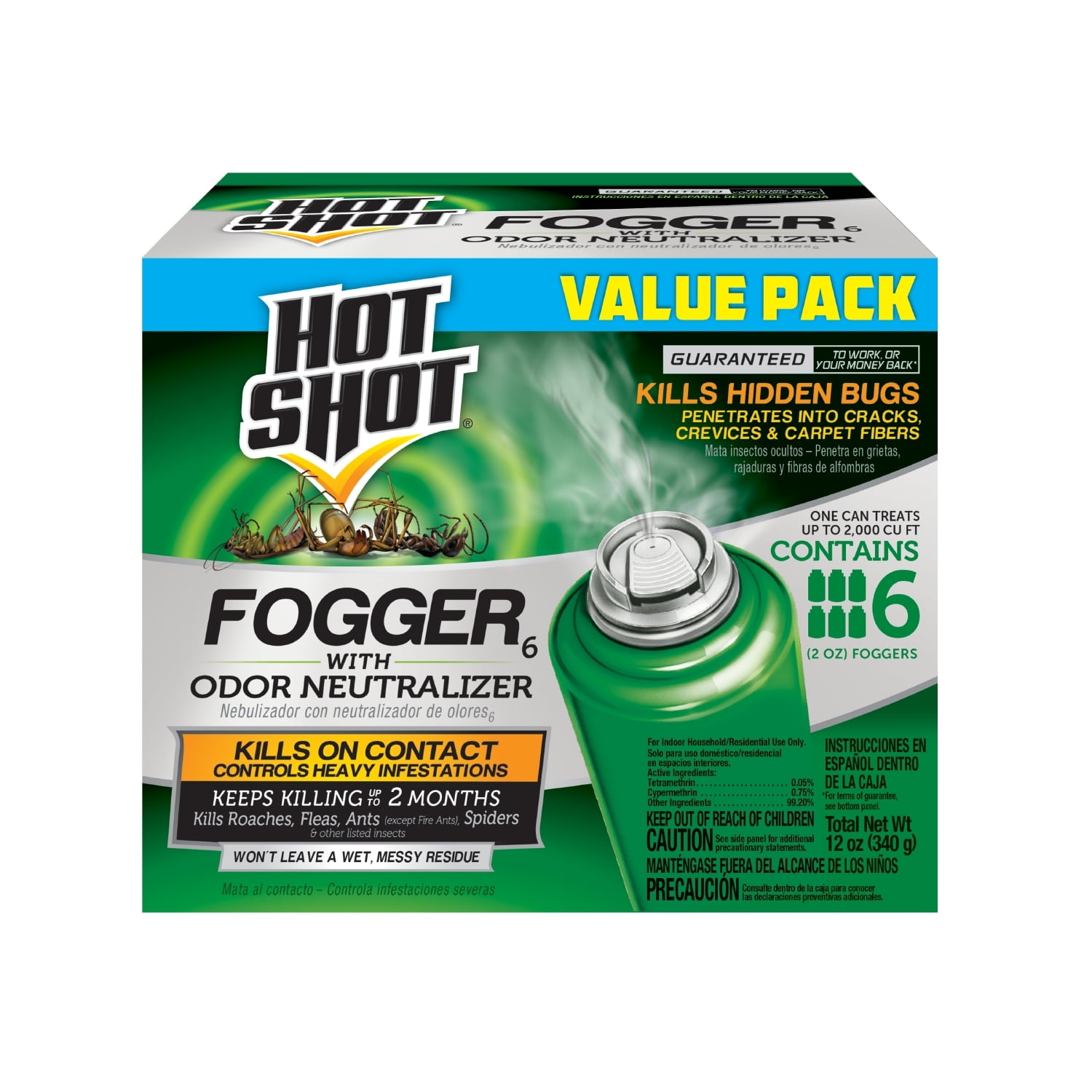 Hot Shot Fogger 6 with Odor Neutralizer, 6 Count, 2 oz.
