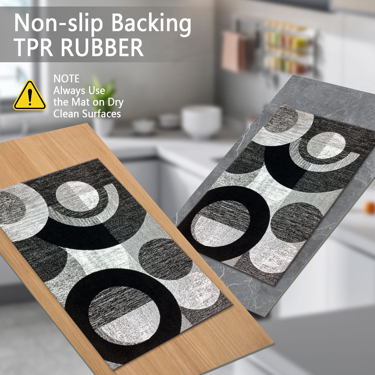 Three-Piece Kitchen Rug Set, Abstract Pattern Kitchen Hallway Rug, Soft And Comfortable, Suitable for Sinks, Floors, Entrances, Hallways, Bathrooms