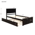 thumbnail image 3 of Tcbosik Platform Bed With Twin Size Trundle, Twin Size Frame, Espresso, 3 of 9