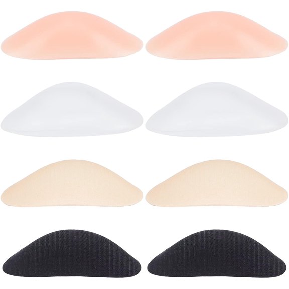 4 Pairs Soft Silicone Shoulder Pads for Women's Clothing Invisible Shoulder Push-up Pads Reusable Silicone Adhesive Shoulder Pads Transparent Anti-Slip Enhancer Shoulder Pads Flesh Color